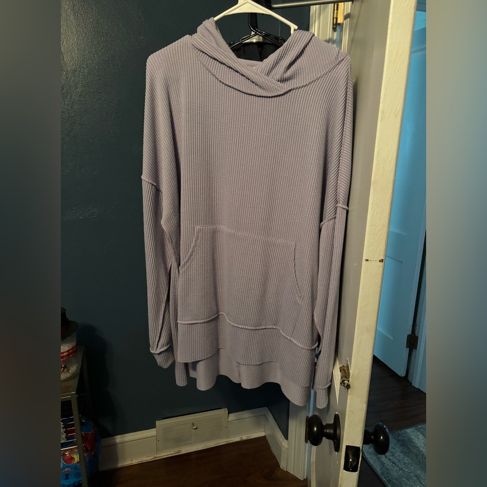 Haptics raised ribbed hoodie